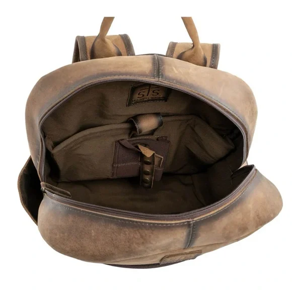 STS Ranchwear Brown and Tan Backpack - Picture 3 of 4